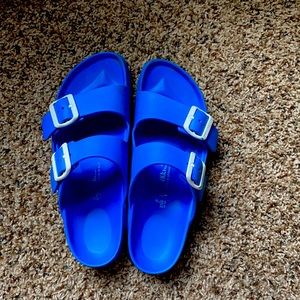 Blue Birkenstock Slides